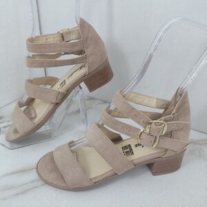 Alondra Mexico Women's Tan Faux Suede Strappy Sandals, Sz 5